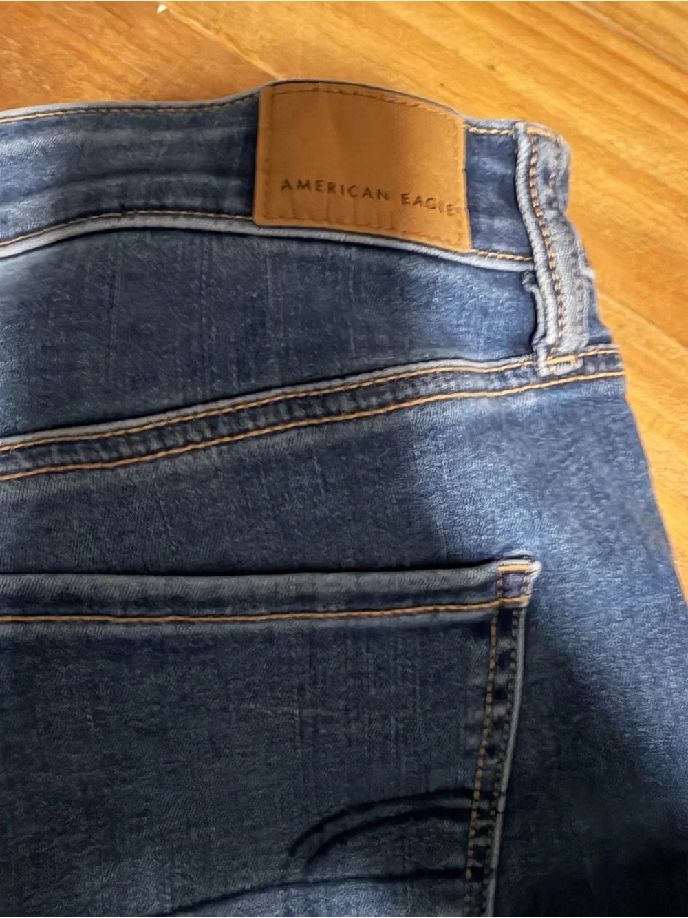 American Eagle Medium Blue Stretch Jeans - high rise next level stretch - Picture 6 of 8